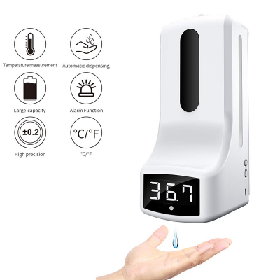 Automatic soap dispenser hand sanitizer dispenser with thermometer High temperature alarm wall mountable 1000ml